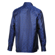 The Queen Gambit - Navy Men's Jacquard Satin Luxury Formal Shirt