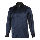 70% Imperial Silk Rich Paisely - Navy Long Sleeve Men's Shirt