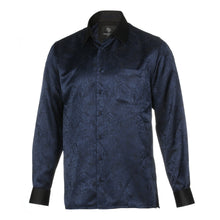 70% Imperial Silk Rich Paisely - Navy Long Sleeve Men's Shirt