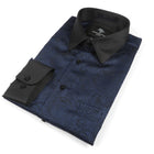 70% Imperial Silk Rich Paisely - Navy Long Sleeve Men's Shirt