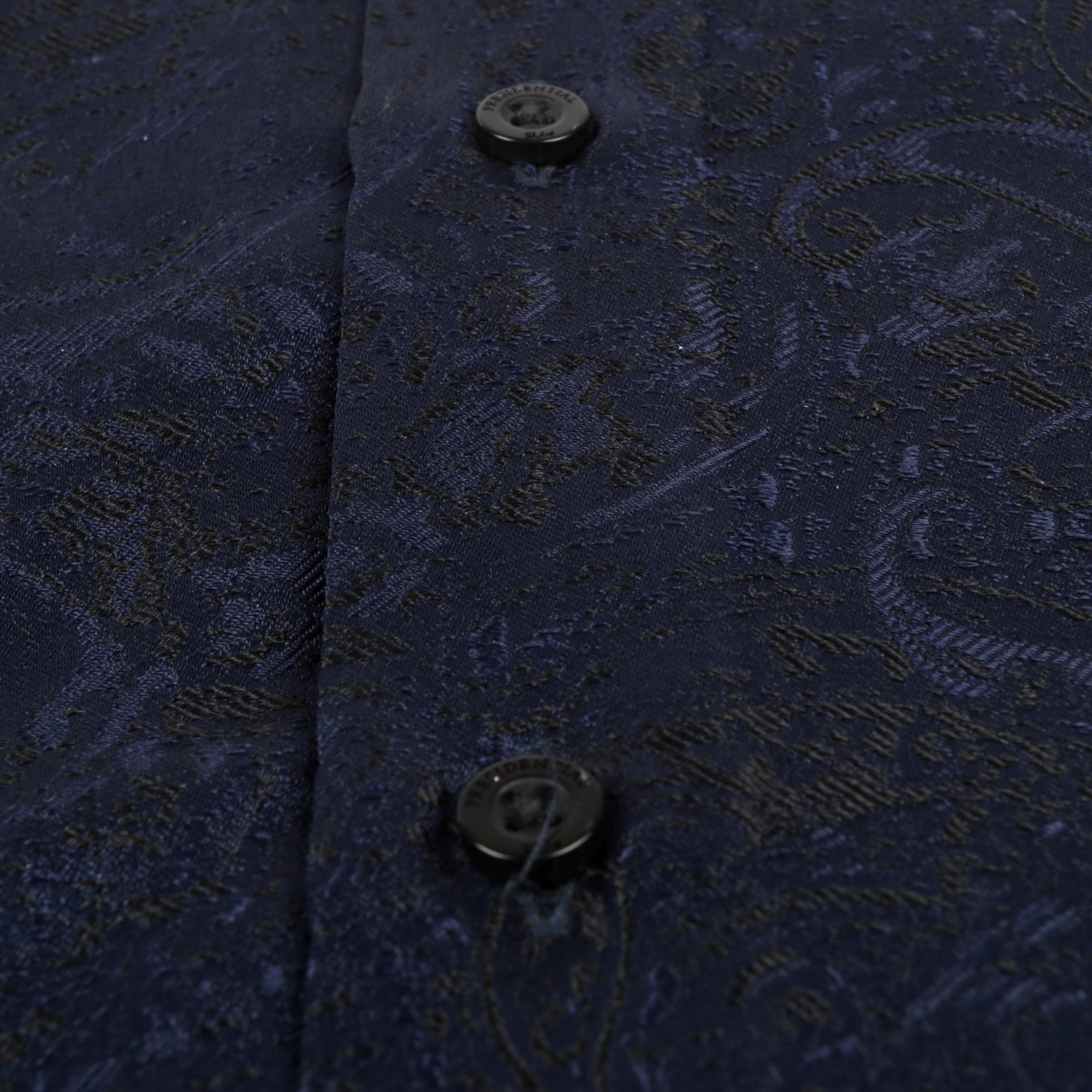 70% Imperial Silk Rich Paisely - Navy Long Sleeve Men's Shirt