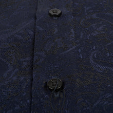 70% Imperial Silk Rich Paisely - Navy Long Sleeve Men's Shirt