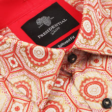 The Queen Gambit - Red Men's Jacquard Satin Luxury Formal Shirt