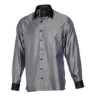 70% Supreme Silk Tiger's Eye - Silver Long Sleeve Men's Shirt