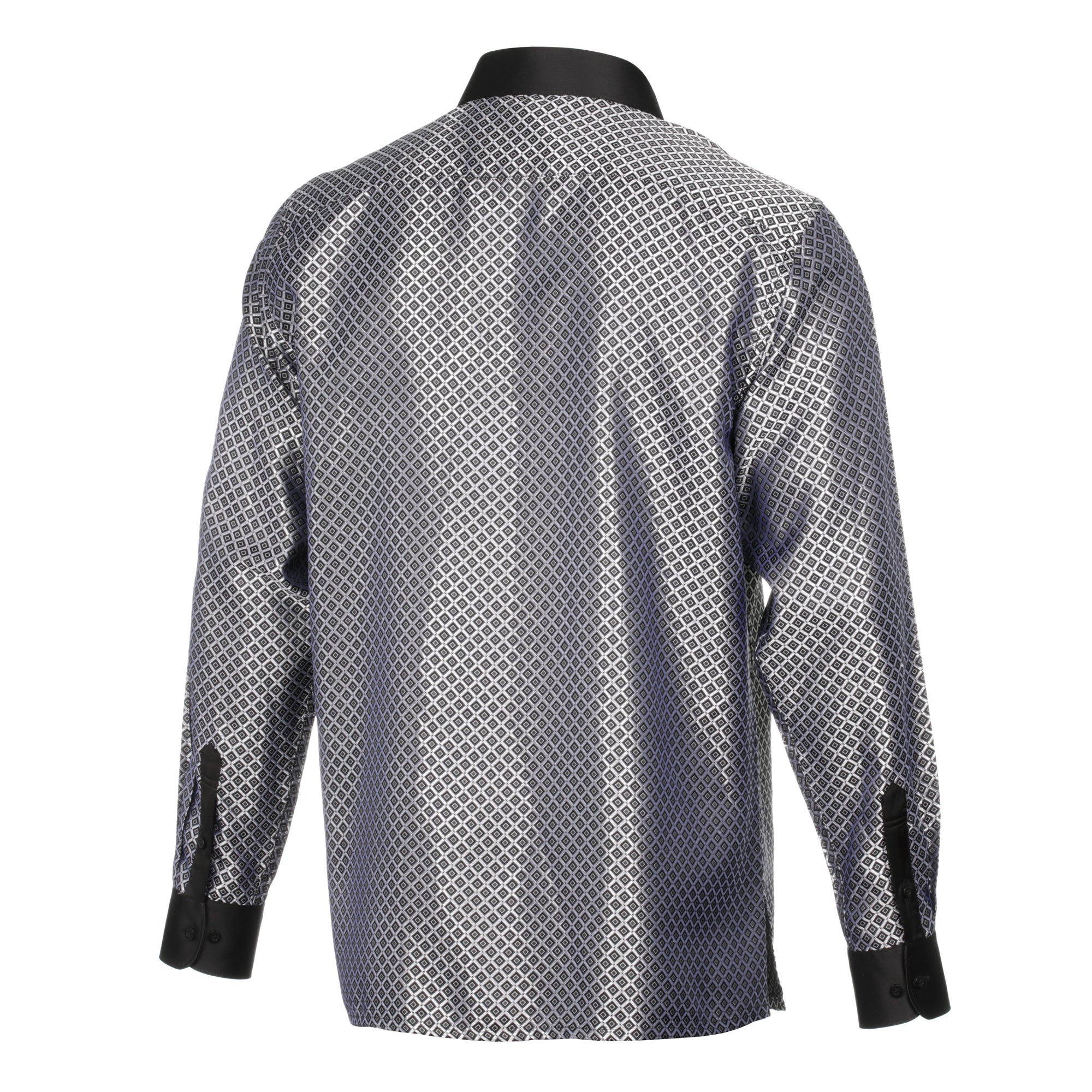 70% Supreme Silk Tiger's Eye - Silver Long Sleeve Men's Shirt