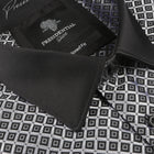 70% Supreme Silk Tiger's Eye - Silver Long Sleeve Men's Shirt