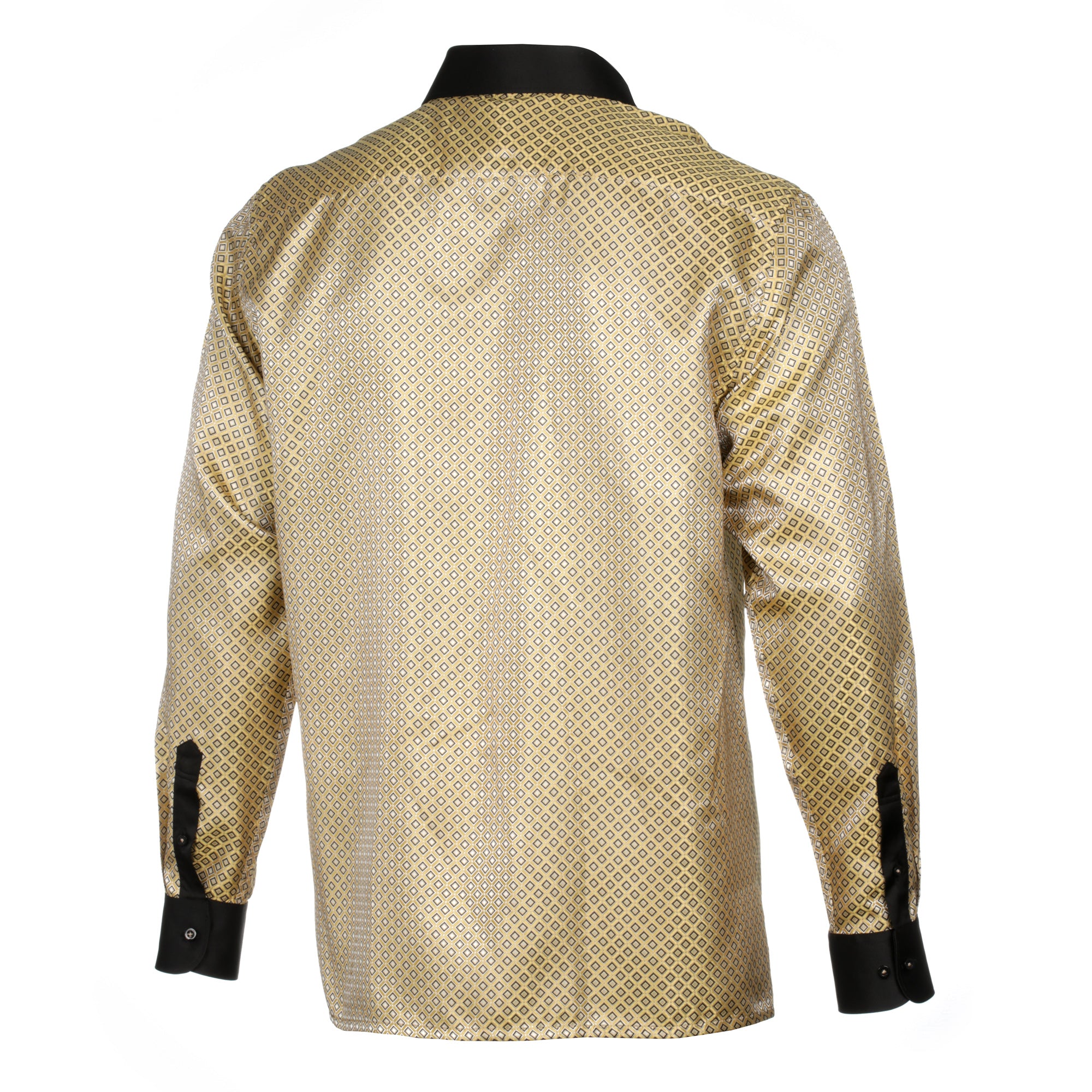 70% Supreme Silk Tiger's Eye - Gold Long Sleeve Men's Shirt