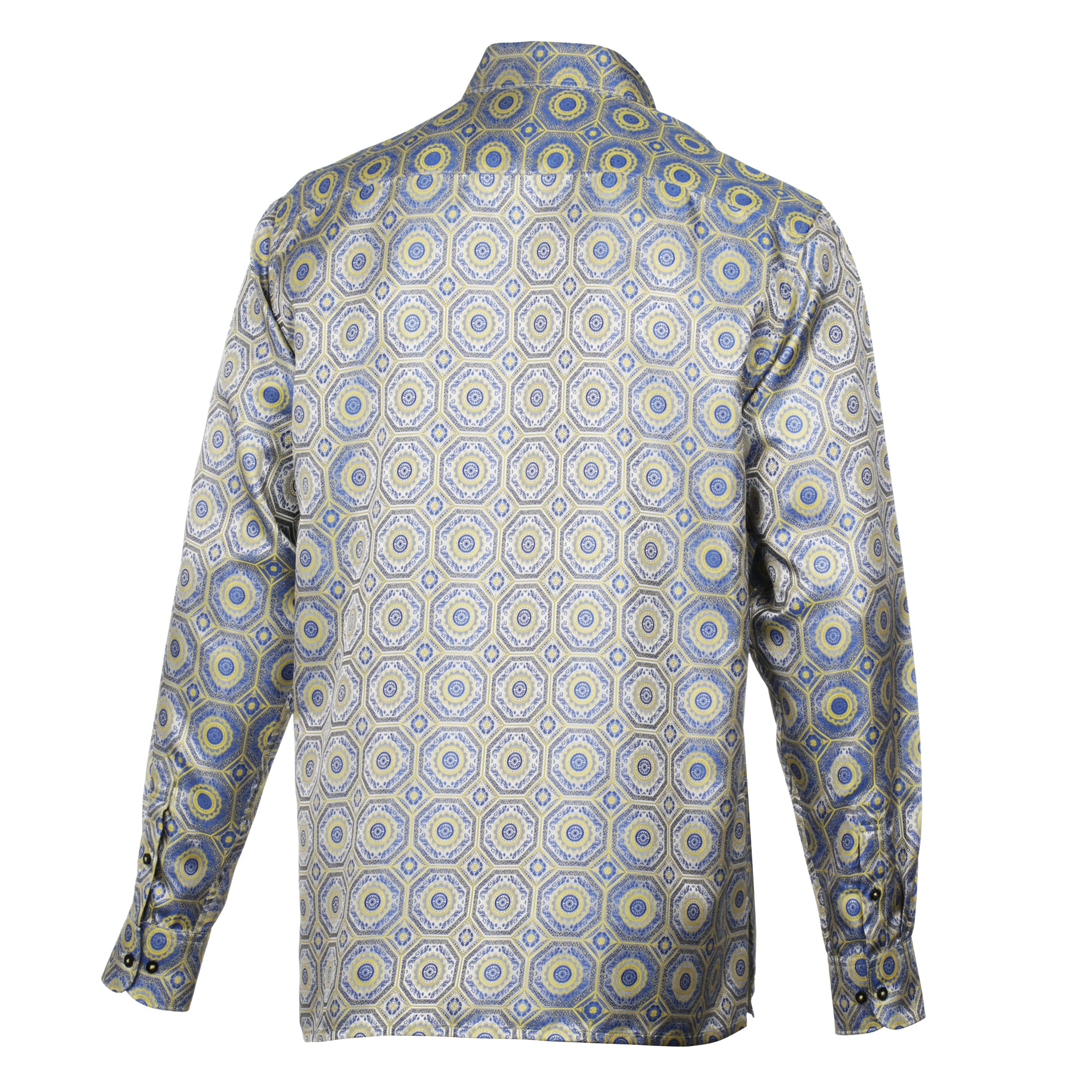 The Queen Gambit - Yellow Men's Jacquard Satin Luxury Formal Shirt