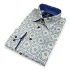 The Queen Gambit - Yellow Men's Jacquard Satin Luxury Formal Shirt