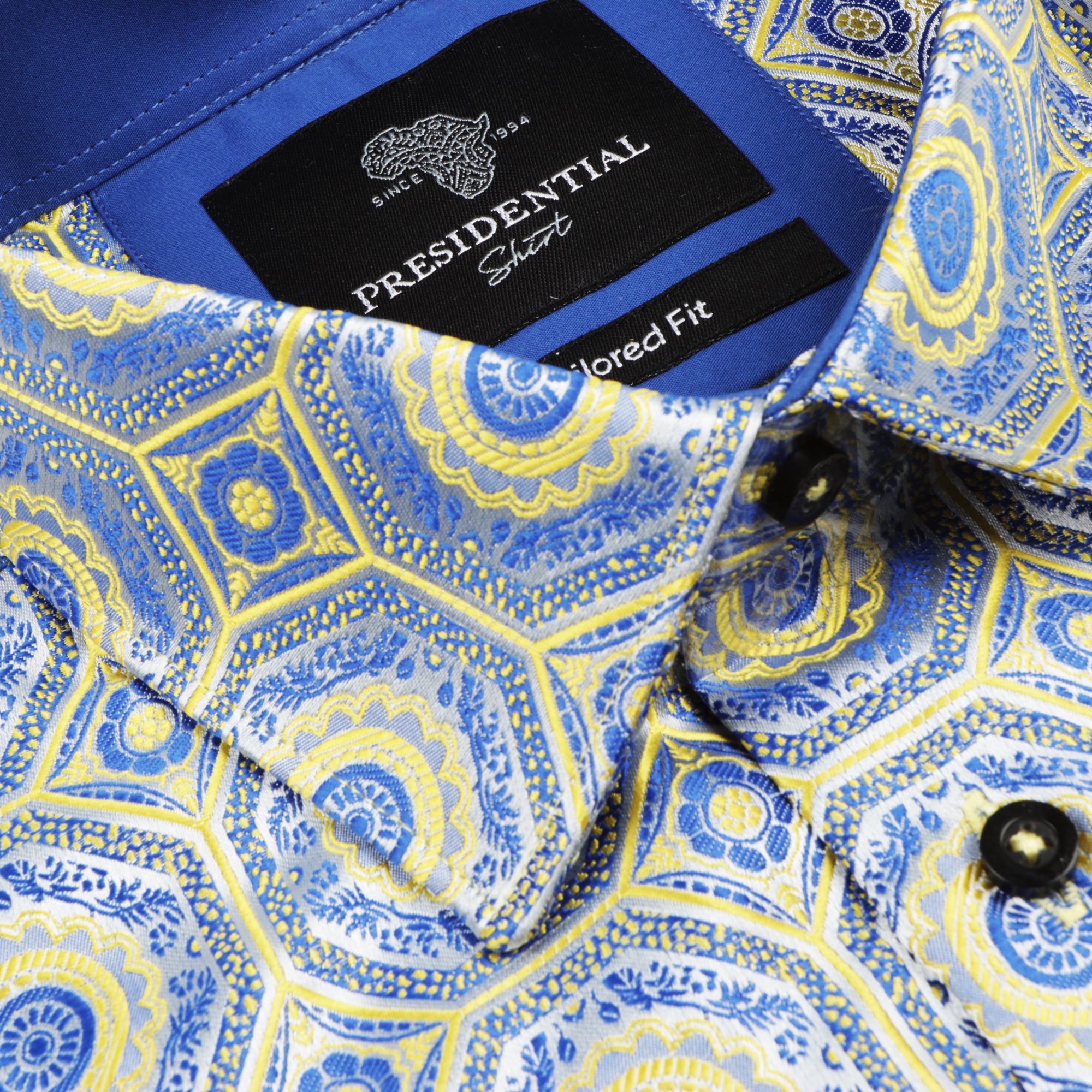 The Queen Gambit - Yellow Men's Jacquard Satin Luxury Formal Shirt
