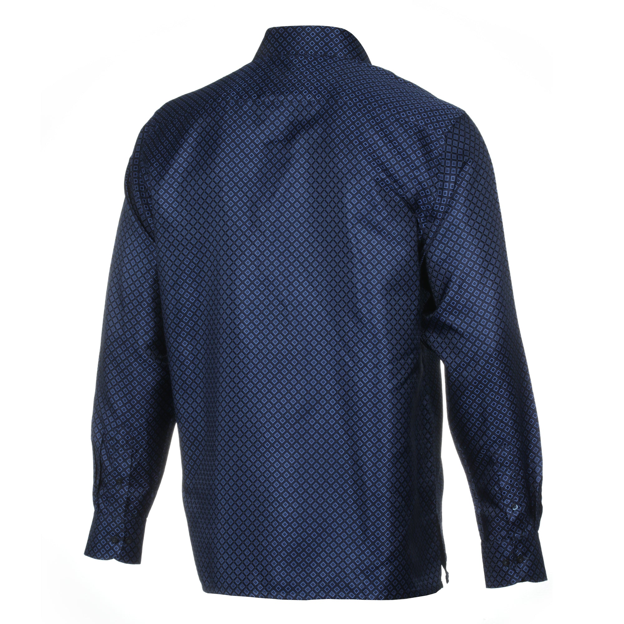 70% Supreme Silk Tiger's Eye - Royal Blue Long Sleeve Men's Shirt