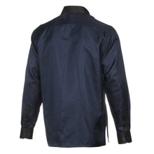 70% Supreme Silk Tiger's Eye - Navy Long Sleeve Men's Shirt