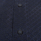 70% Supreme Silk Tiger's Eye - Navy Long Sleeve Men's Shirt