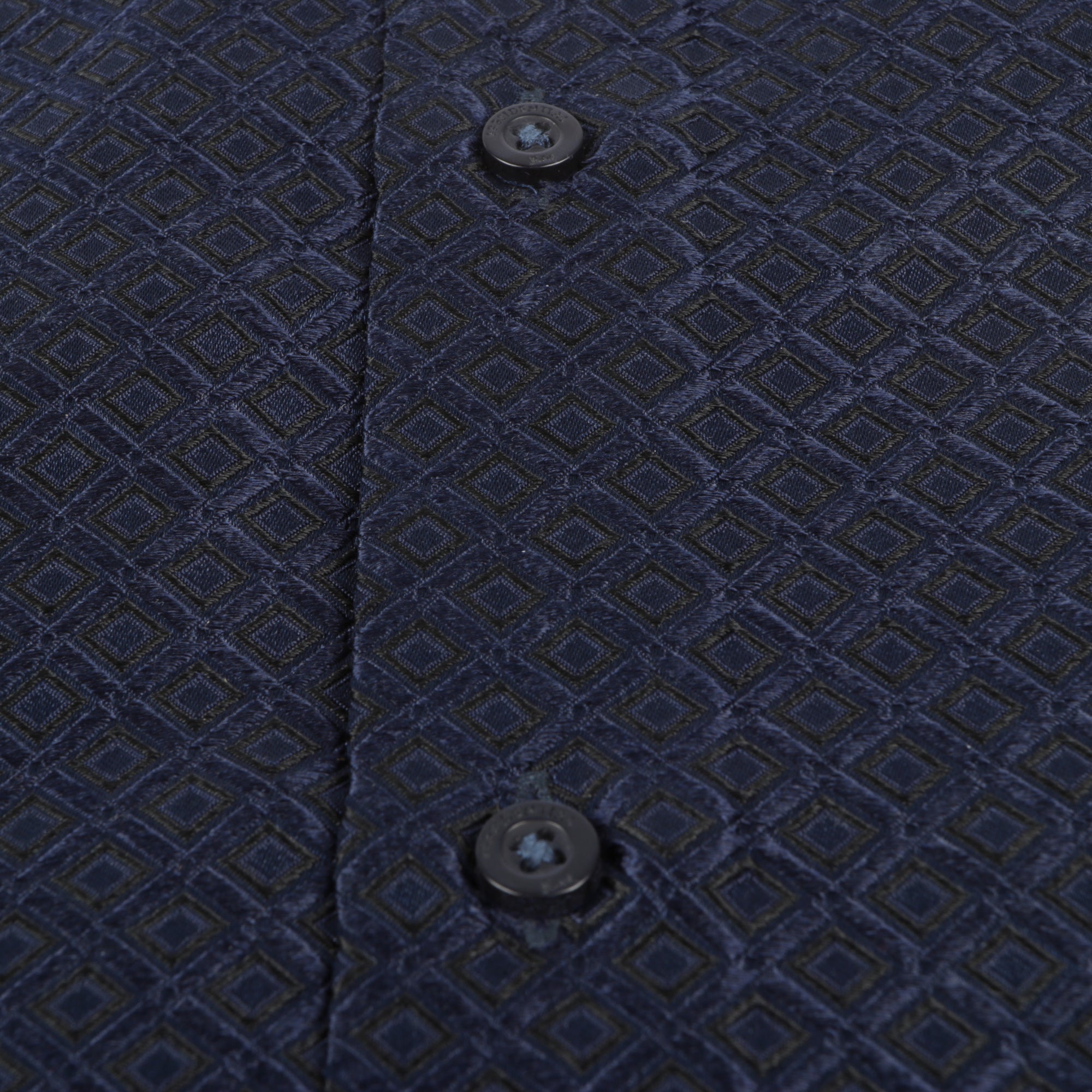 70% Supreme Silk Tiger's Eye - Navy Long Sleeve Men's Shirt