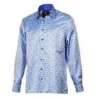 The Queen Gambit - Blue Men's Jacquard Satin Luxury Formal Shirt