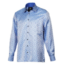 The Queen Gambit - Blue Men's Jacquard Satin Luxury Formal Shirt