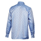 The Queen Gambit - Blue Men's Jacquard Satin Luxury Formal Shirt