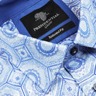 The Queen Gambit - Blue Men's Jacquard Satin Luxury Formal Shirt