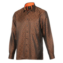 The Queen Gambit - Brown Men's Jacquard Satin Luxury Formal Shirt