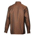 The Queen Gambit - Brown Men's Jacquard Satin Luxury Formal Shirt