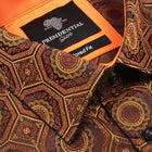 The Queen Gambit - Brown Men's Jacquard Satin Luxury Formal Shirt