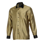 70% Silk Rich Weave - Gold Long Sleeve Men's Shirt