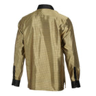 70% Silk Rich Weave - Gold Long Sleeve Men's Shirt