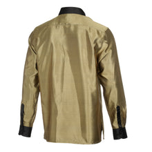 70% Silk Rich Weave - Gold Long Sleeve Men's Shirt