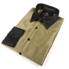 70% Silk Rich Weave - Gold Long Sleeve Men's Shirt