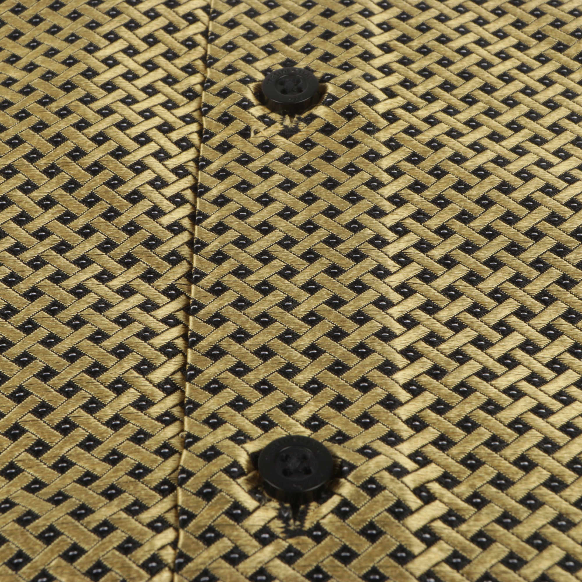 70% Silk Rich Weave - Gold Long Sleeve Men's Shirt