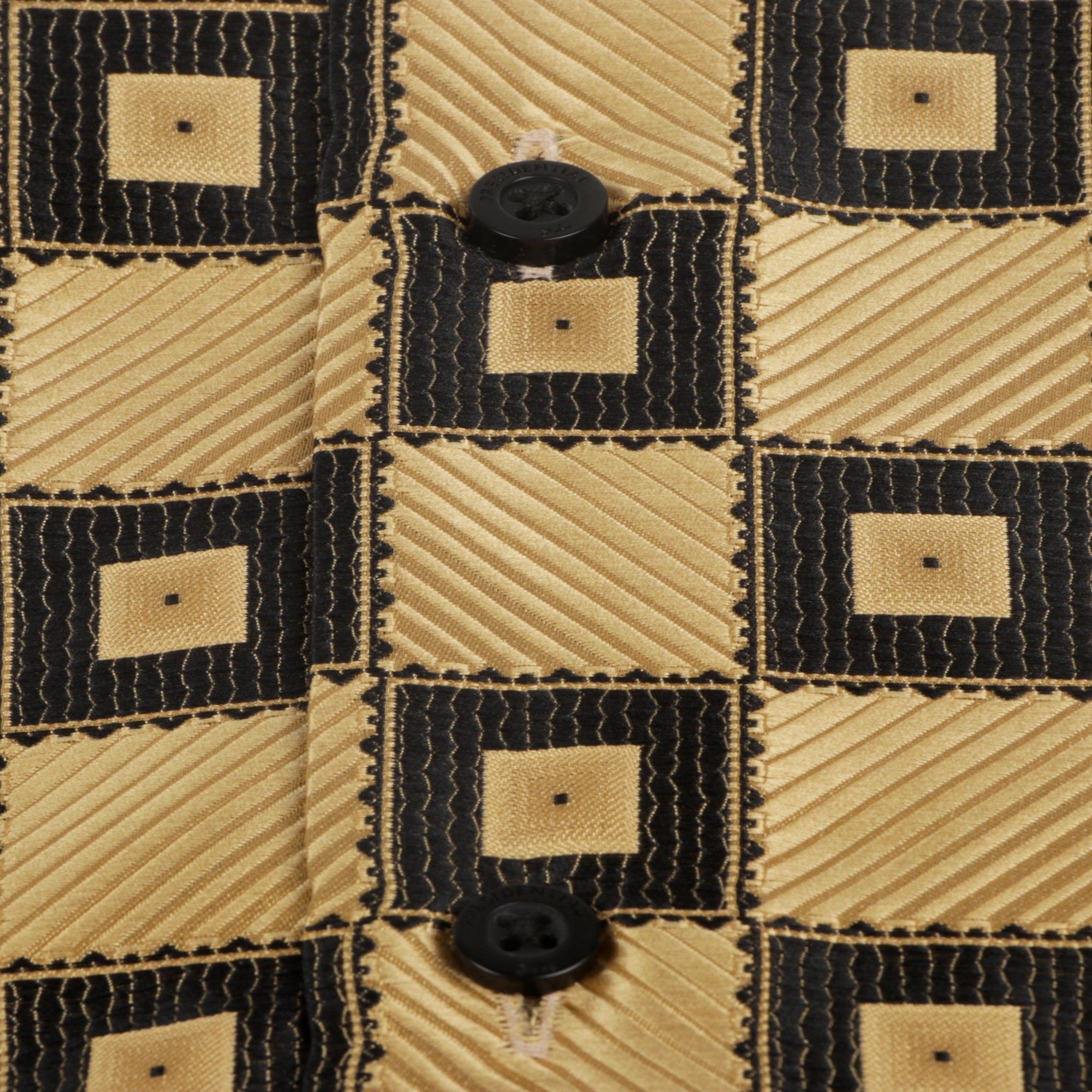 Chess Board - Gold Men's Jacquard Satin Luxury Formal Shirt