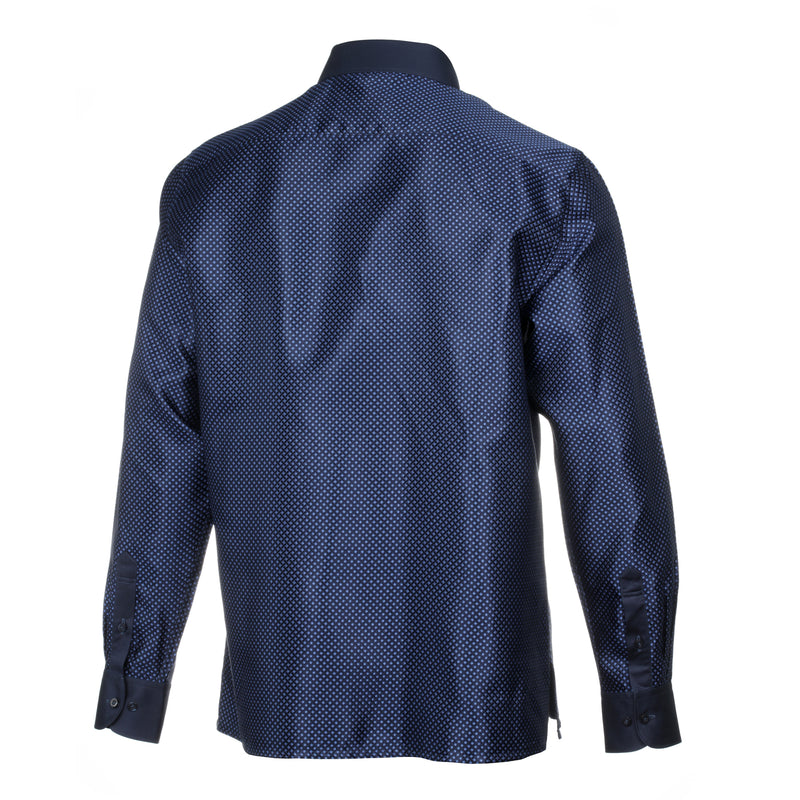 70% Silk Rich Weave - Royal Blue Long Sleeve Men's Shirt