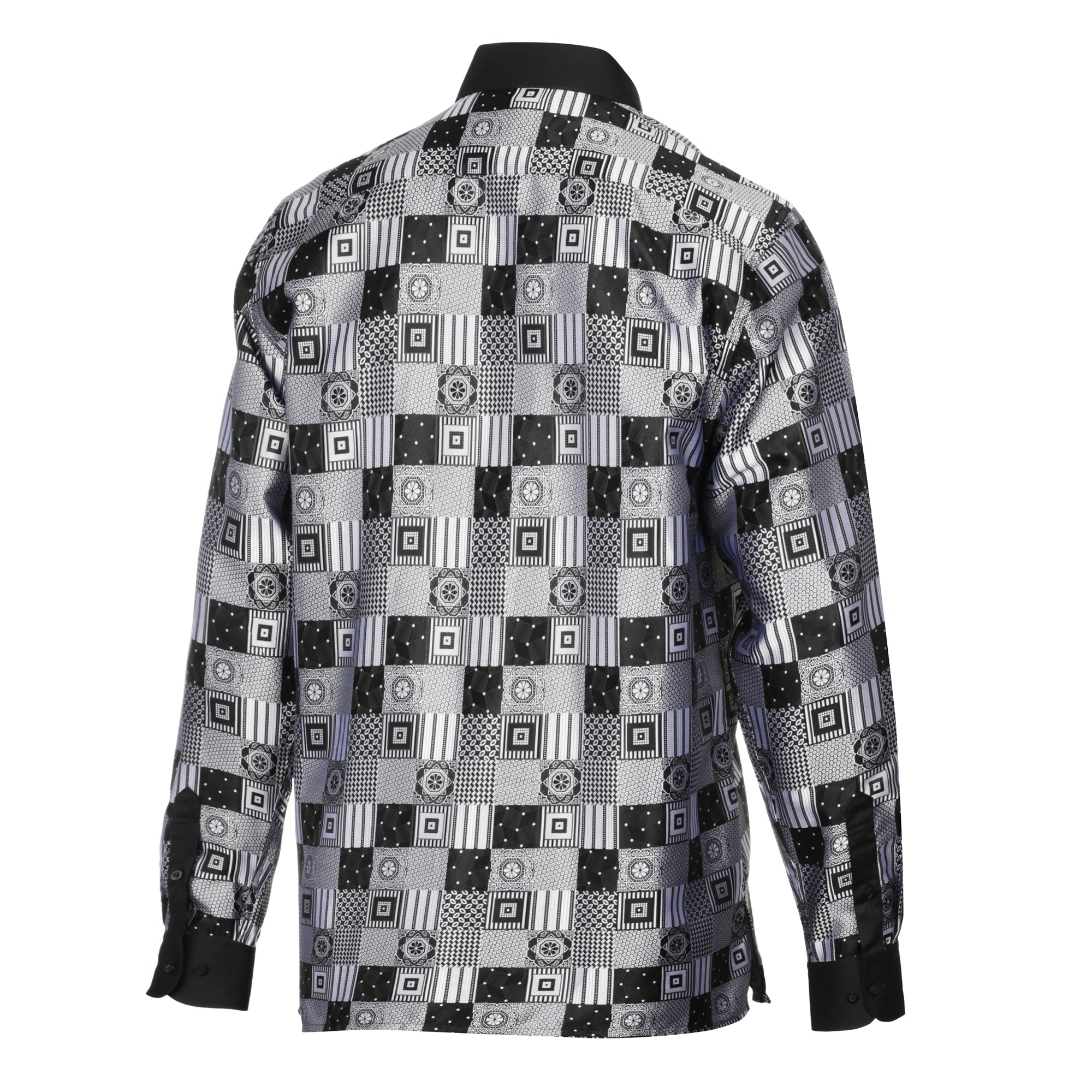 Royal Check - Black Men's Jacquard Woven Luxury Formal Shirt