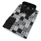 Royal Check - Black Men's Jacquard Woven Luxury Formal Shirt
