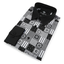 Royal Check - Black Men's Jacquard Woven Luxury Formal Shirt