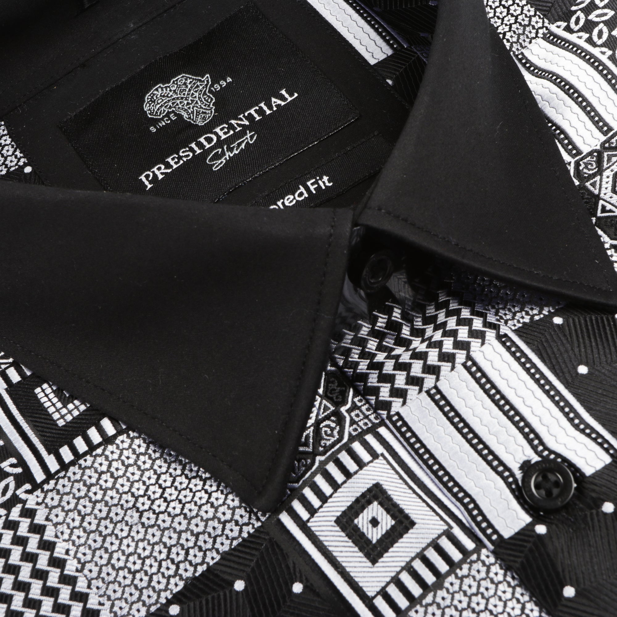 Royal Check - Black Men's Jacquard Woven Luxury Formal Shirt