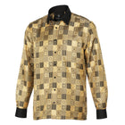 Royal Check - Gold Men's Jacquard Woven Luxury Formal Shirt