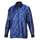 Royal Check - Blue Men's Jacquard Woven Luxury Formal Shirt