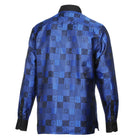 Royal Check - Blue Men's Jacquard Woven Luxury Formal Shirt