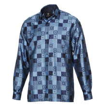 Royal Check - Navy Men's Jacquard Woven Luxury Formal Shirt