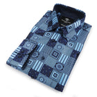 Royal Check - Navy Men's Jacquard Woven Luxury Formal Shirt