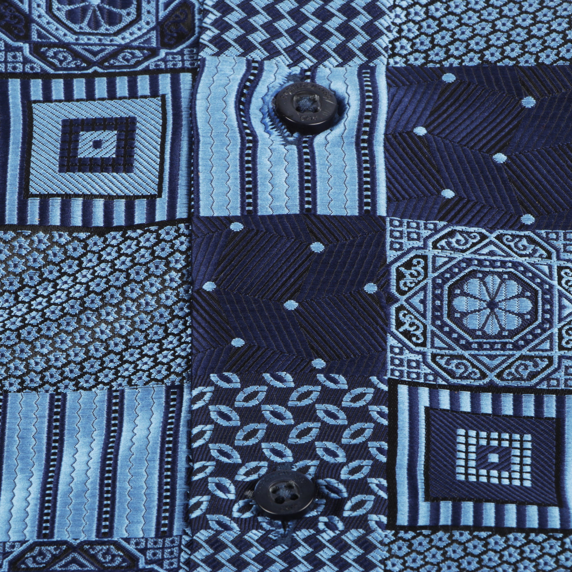 Royal Check - Navy Men's Jacquard Woven Luxury Formal Shirt