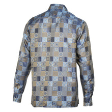 Royal Check - Golden Blue Men's Jacquard Woven Luxury Formal Shirt