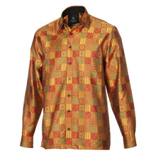 Royal Check - Burnt Orange Men's Jacquard Woven Luxury Formal Shirt