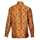 Royal Check - Burnt Orange Men's Jacquard Woven Luxury Formal Shirt
