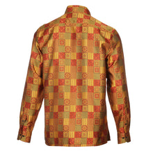 Royal Check - Burnt Orange Men's Jacquard Woven Luxury Formal Shirt
