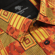 Royal Check - Burnt Orange Men's Jacquard Woven Luxury Formal Shirt