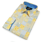 Royal Check - Yellow Men's Jacquard Woven Luxury Formal Shirt