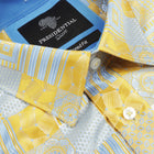 Royal Check - Yellow Men's Jacquard Woven Luxury Formal Shirt