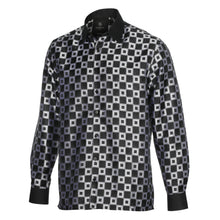 Chess Board - Black Men's Jacquard Satin Luxury Formal Shirt